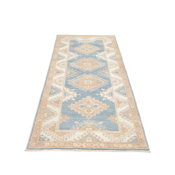 Rug Kazak Afghanistan 84x235 Light Blue Cream B