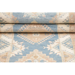 Rug Kazak Afghanistan 84x235 Light Blue Cream B