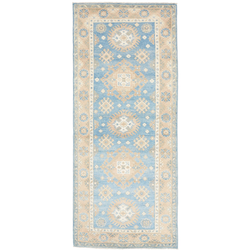 Rug Kazak Afghanistan 83x200 Sky Blue Sand Crea