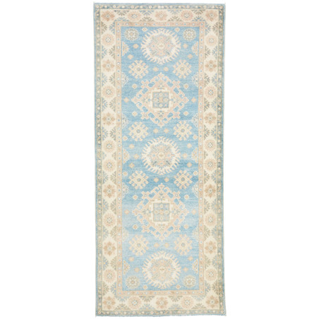 Rug Kazak Afghanistan 79x191 Sky Blue Cream Bei