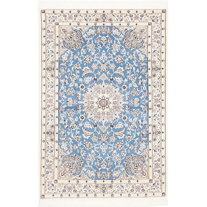 Hand Made Rug Nain 9la Persia 106x153 Light Blu