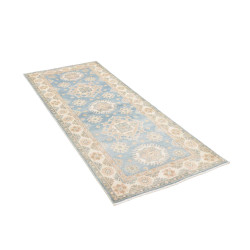 Rug Kazak Afghanistan 79x191 Sky Blue Cream Bei
