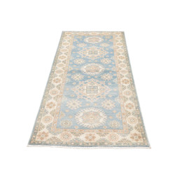 Rug Kazak Afghanistan 79x191 Sky Blue Cream Bei