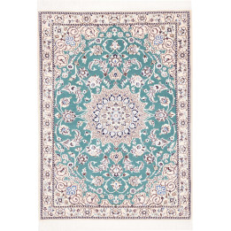 Hand Made Rug Nain 9la Persia 90x127 Teal Green