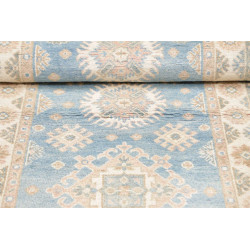 Rug Kazak Afghanistan 79x191 Sky Blue Cream Bei