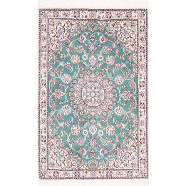 Hand Made Rug Nain 9la Persia 81x127 Petrol Gre
