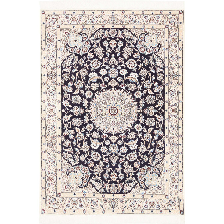 Hand Made Rug Nain 9la Persia 104x147 Dark Blue