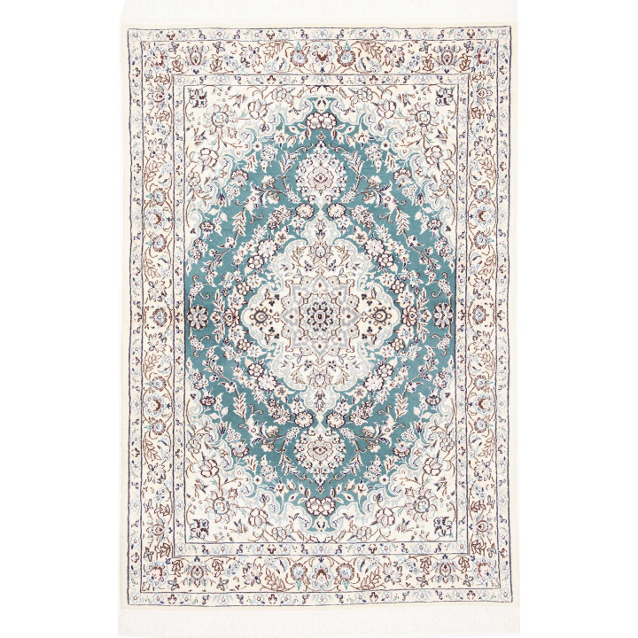 Hand Made Rug Nain 9la Persia 100x150 Petrol Gr