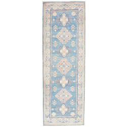 Rug Kazak Afghanistan 62x182 Sky Blue Peach Pin