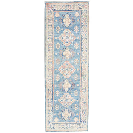 Rug Kazak Afghanistan 62x182 Sky Blue Peach Pin