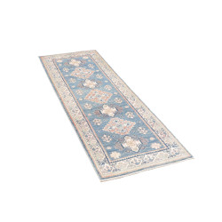 Rug Kazak Afghanistan 62x182 Sky Blue Peach Pin