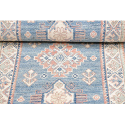 Rug Kazak Afghanistan 62x182 Sky Blue Peach Pin