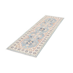 Rug Kazak Afghanistan 62x188 Sky Blue Cream Pea