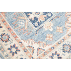 Rug Kazak Afghanistan 62x188 Sky Blue Cream Pea