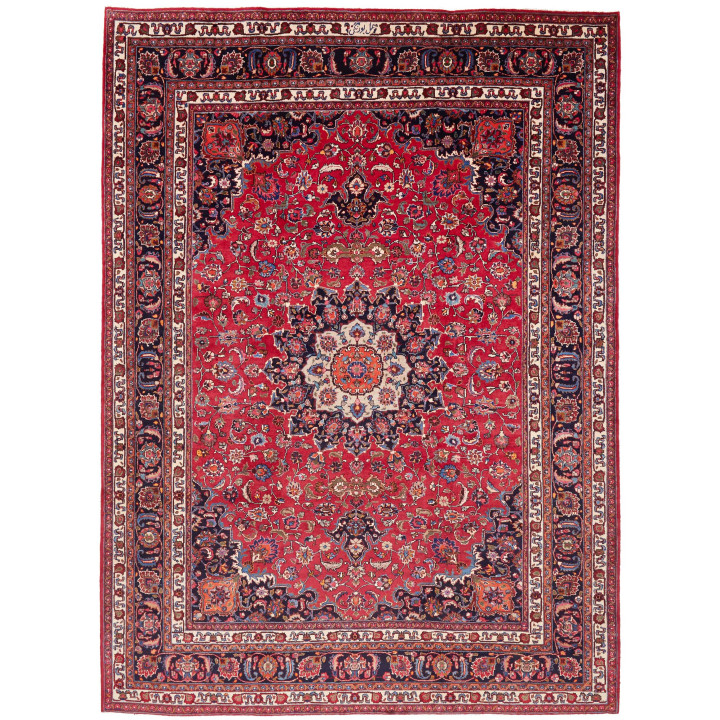 Hand Made Rug Mashad Persia 248x340 Red Dark Bl