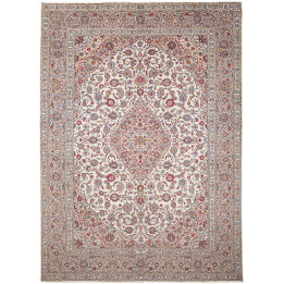 Hand Made Rug Kashan Persia 302x418 Ivory Carmi