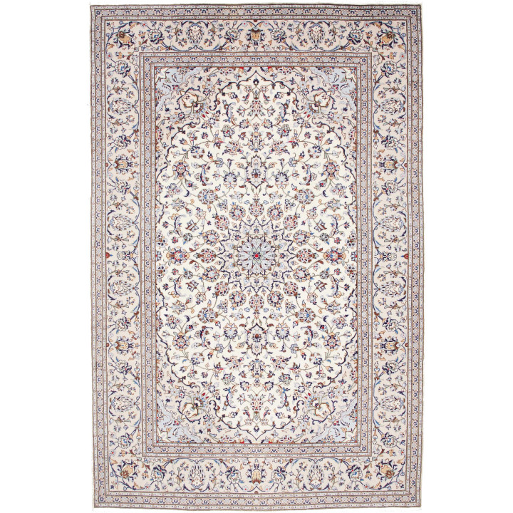 Hand Made Rug Kashan Persia 200x300 Ivory Dark