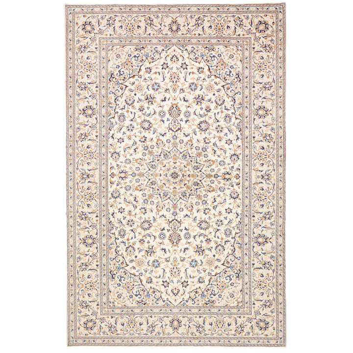 Hand Made Rug Kashan Persia 200x305 Ivory Blue