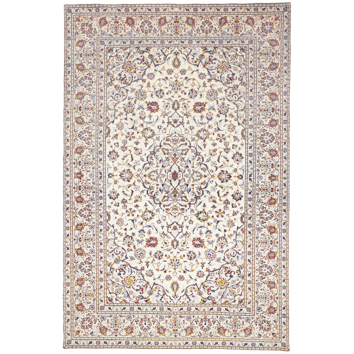 Hand Made Rug Kashan Persia 196x300 Ivory Multi