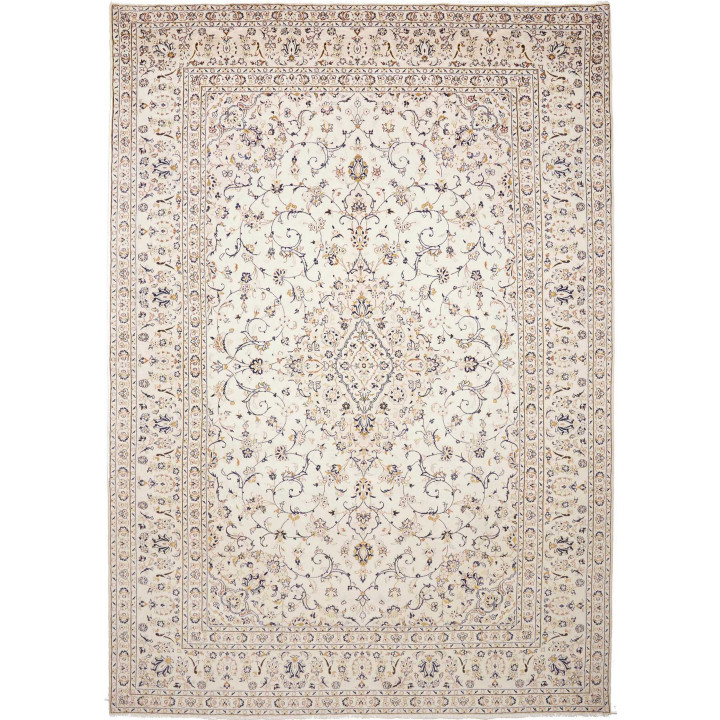 Hand Made Rug Kashan Persia 286x403 Ivory Dark