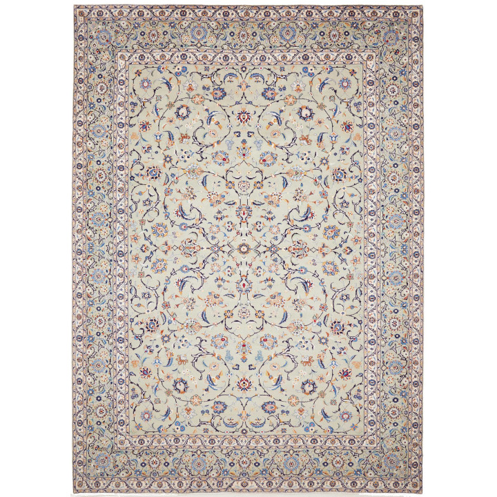 Hand Made Rug Kashan Persia 277x390 Sage Green