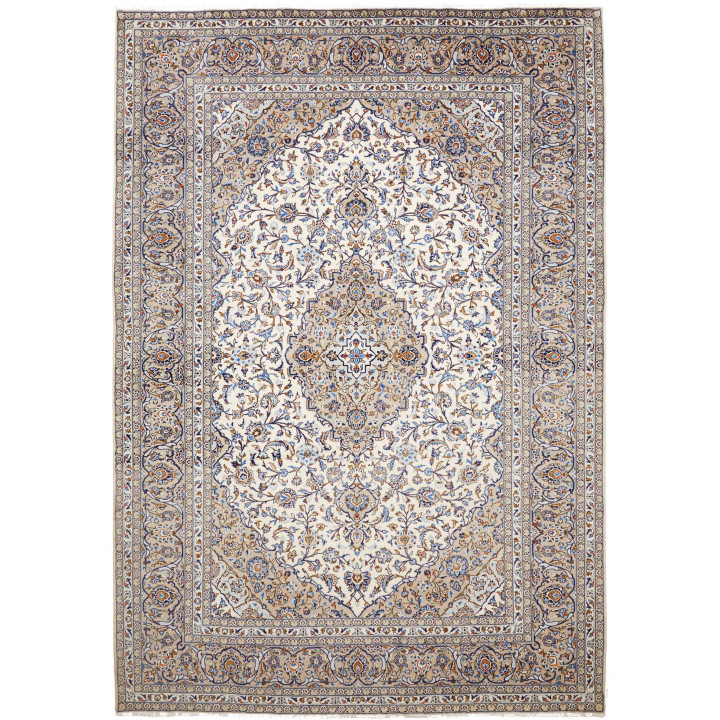 Hand Made Rug Kashan Persia 248x358 Ivory Beige