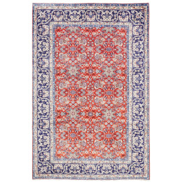 Hand Made Rug Kashan Persia 197x295 Red Dark Bl