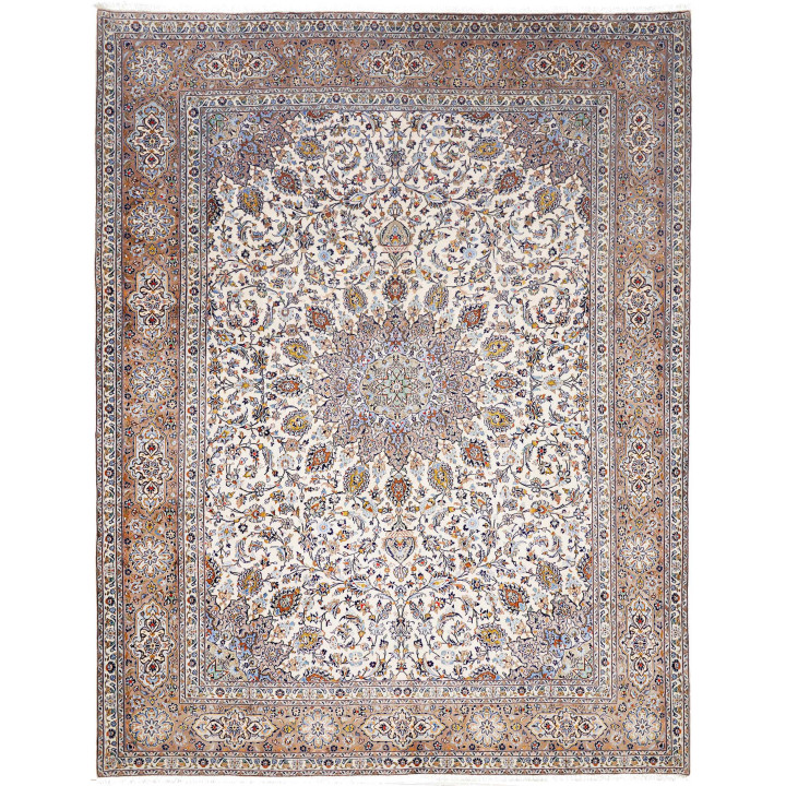Hand Made Rug Kashan Persia 300x390 Ivory Taupe