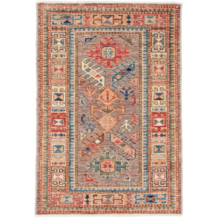 Hand Made Rug Kazak Fine Pakistan 68x99 Taupe R