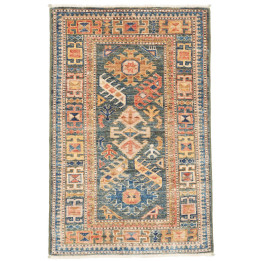 Tappeto Originale Kazak Fine Pakistan 63x97 Blu