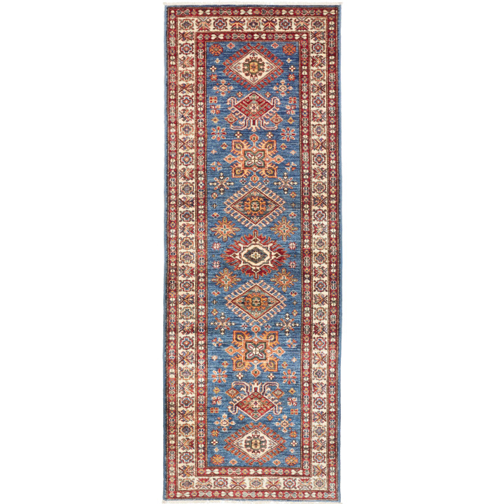 Hand Made Rug Kazak Fine Pakistan 83x245 Blue R