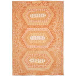 Hand Made Rug Kilim Afghanistan 206x299 Orange
