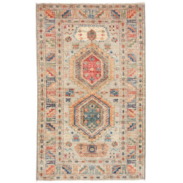 Hand Made Rug Kazak Fine Pakistan 77x128 Beige