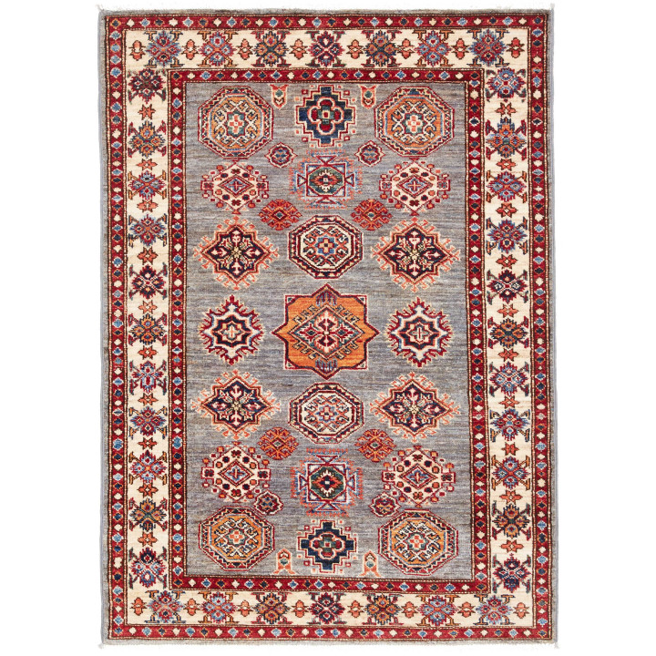 Hand Made Rug Kazak Fine Pakistan 103x142 Grey