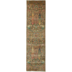Rug Shahi Fine Pakistan 80x294 Olive Green Brow