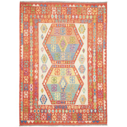 Hand Made Rug Kilim Afghanistan 209x294 Red Ivo