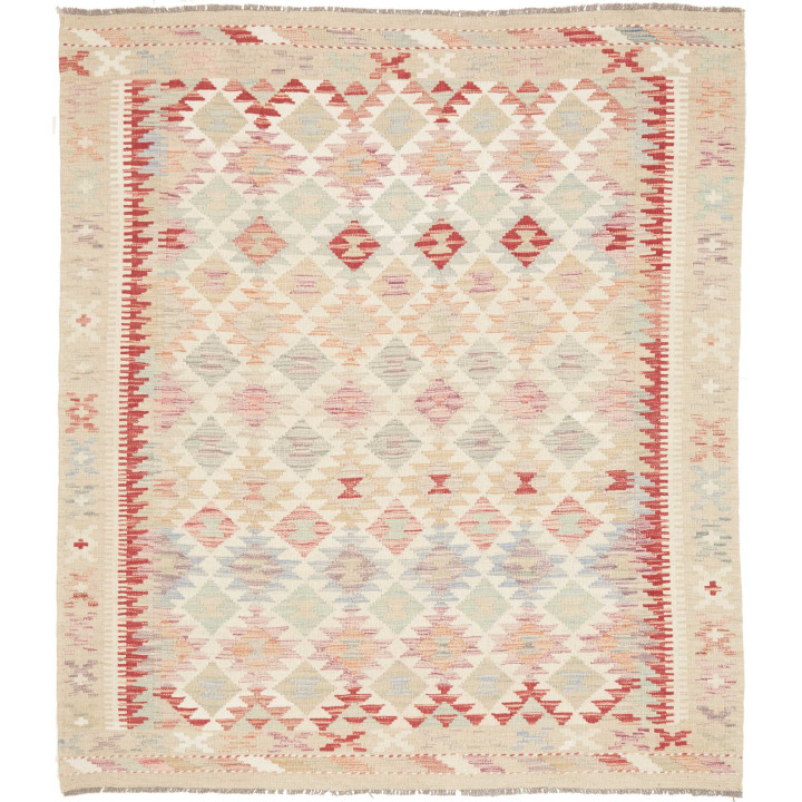 Hand Made Rug Kilim Afghanistan 154x195 Beige R
