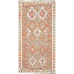 Hand Made Rug Kilim Afghanistan 99x190 Terracot