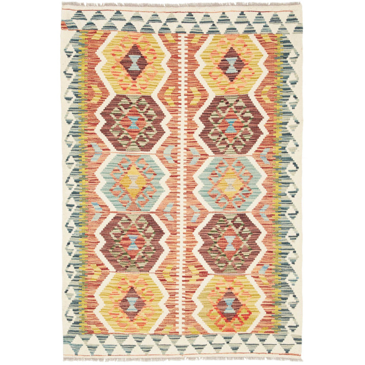 Hand Made Rug Kilim Afghanistan 98x143 Brick Re