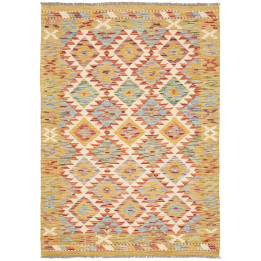 Hand Made Rug Kilim Afghanistan 104x145 Mustard