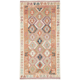 Hand Made Rug Kilim Afghanistan 99x192 Orange B