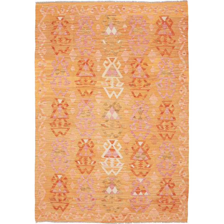 Hand Made Rug Kilim Afghanistan 128x185 Orange