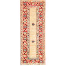 Hand Made Rug Kazak Fine Pakistan 74x199 Beige
