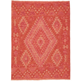 Hand Made Rug Kilim Afghanistan 126x170 Red Ora