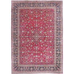 Hand Made Rug Kerman Persia 360x517 Red Dark Bl