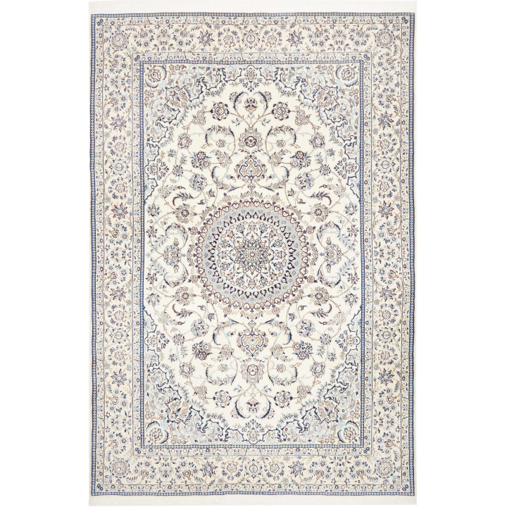 Hand Made Rug Nain 9la Persia 204x304 Ivory Blu