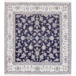 Hand Made Rug Nain Kashmar Persia 196x213 Dark