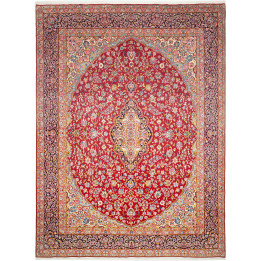 Hand Made Rug Kerman Persia 288x386 Red Dark Bl