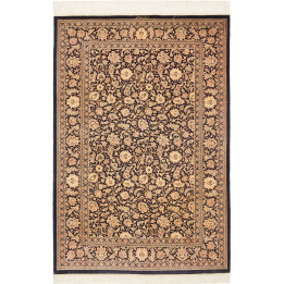 Tappeto Originale Ghom Seta Persia 100x151 Nero