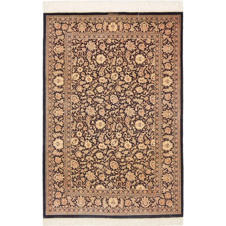Tappeto Originale Ghom Seta Persia 100x151 Nero